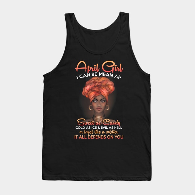 Queens Are Born In April Birthday T-Shirt for Black Women Tank Top by carlostevet